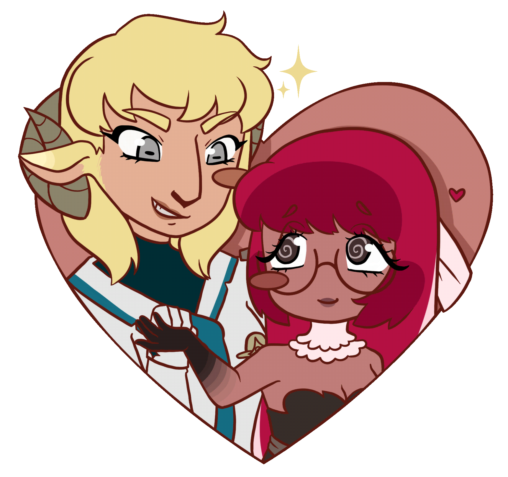 Flat color halfbody - chibi and animated (Commission for @michibani)